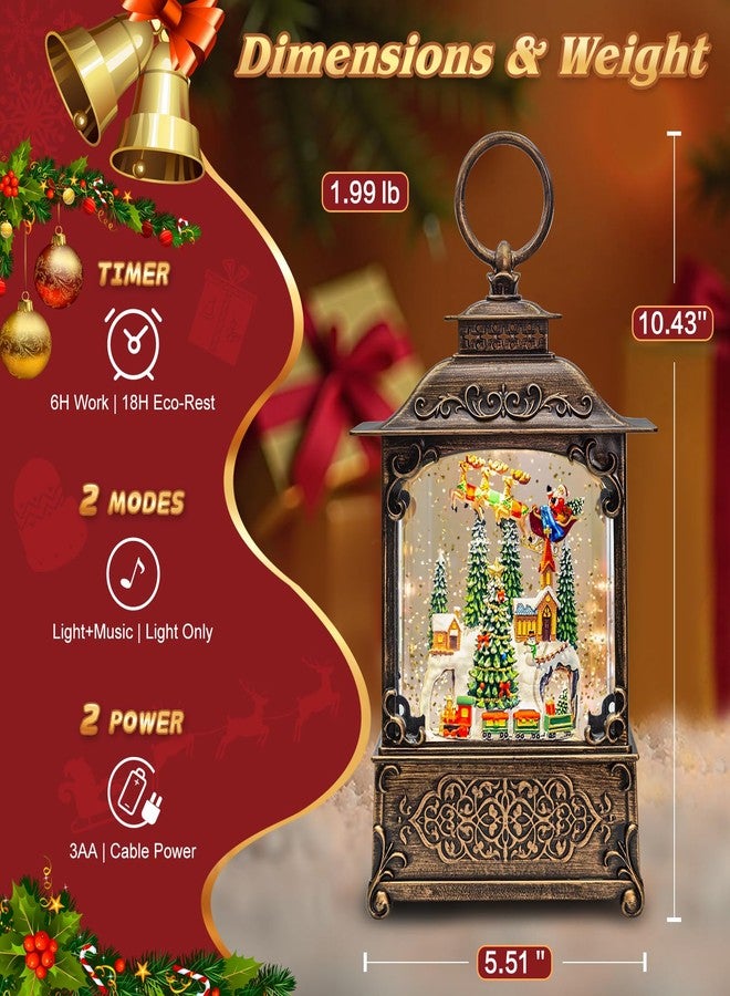 كرة ثلجية موسيقية على شكل قطار سانتا ورنة وشجرة عيد الميلاد - فانوس كرة ثلجية مضيء لعيد الميلاد مع بريق متلألئ، وأضواء LED، و8 أغانٍ كلاسيكية، هدايا زينة عيد الميلاد للبالغين من الرجال والنساء - Image 4